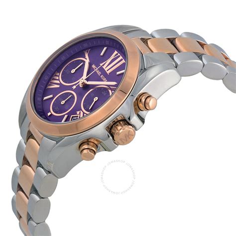 michael kors two tone watch with purple face|Michael Kors runway chronograph watch.